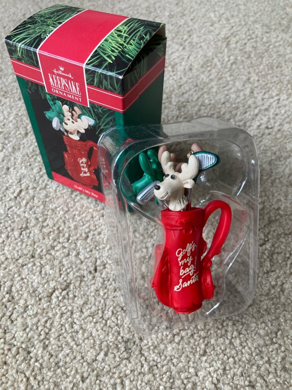 Hallmark Golf’s My Bag 1990 Keepsake Ornament with Box